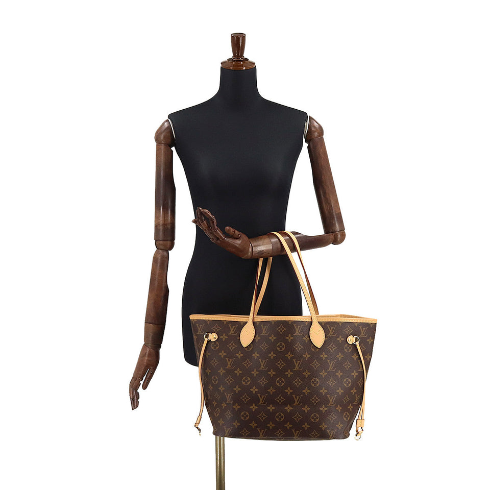 Louis Vuitton Monogram Neverfull MM Tote Bag Brown