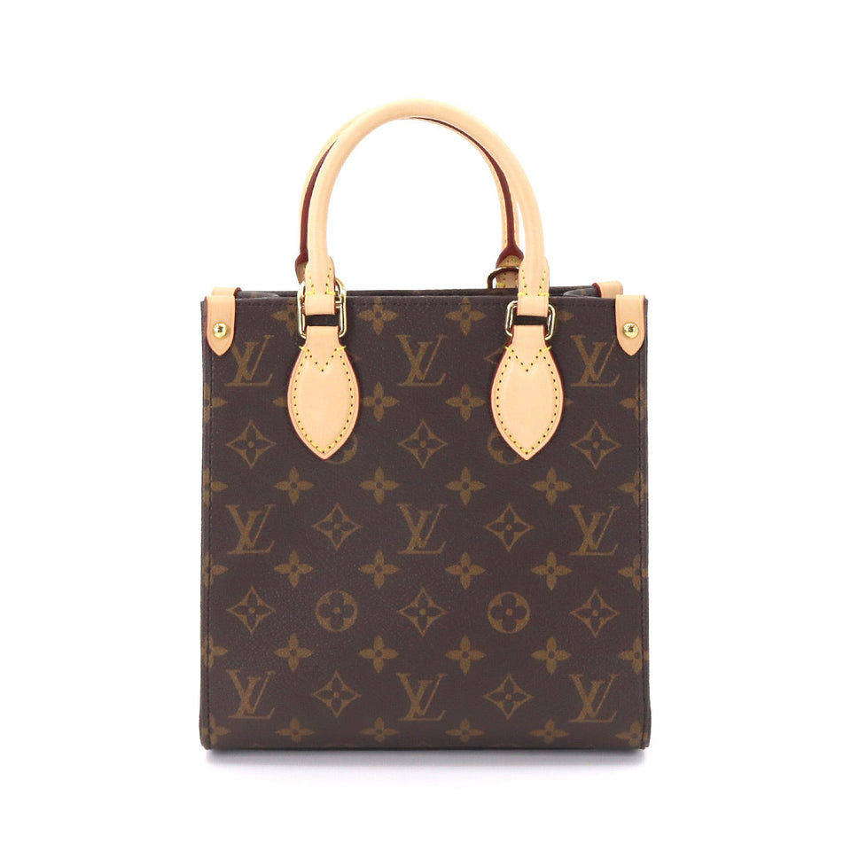 Louis Vuitton Monogram Sac Plat BB 2Way Shoulder Bag Brown