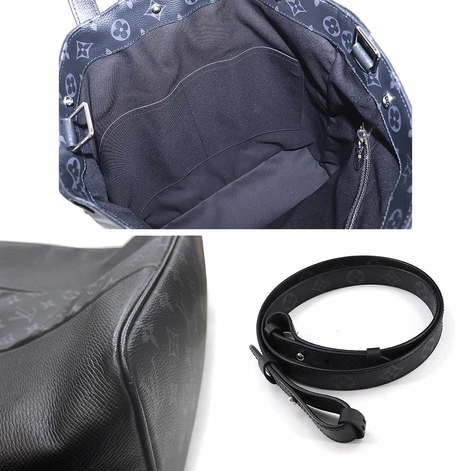 Louis Vuitton Taigarama City Tote 2Way Shoulder Bag Leather Noir