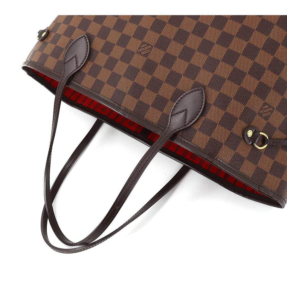 Louis Vuitton Damier Neverfull MM Tote Bag Ebene Brown