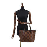 Louis Vuitton Damier Neverfull MM Tote Bag Ebene Brown