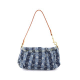 Louis Vuitton Monogram Denim Mini Pleaty Raye Shoulder Bag
