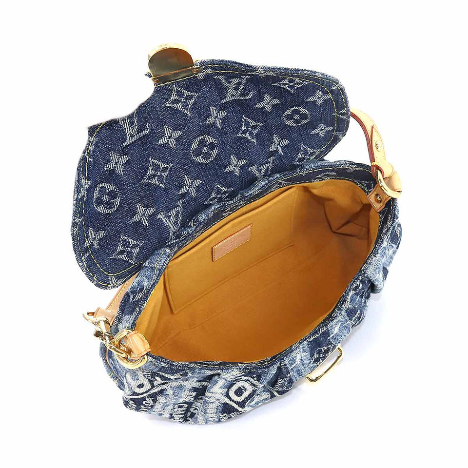 Louis Vuitton Monogram Denim Mini Pleaty Raye Shoulder Bag