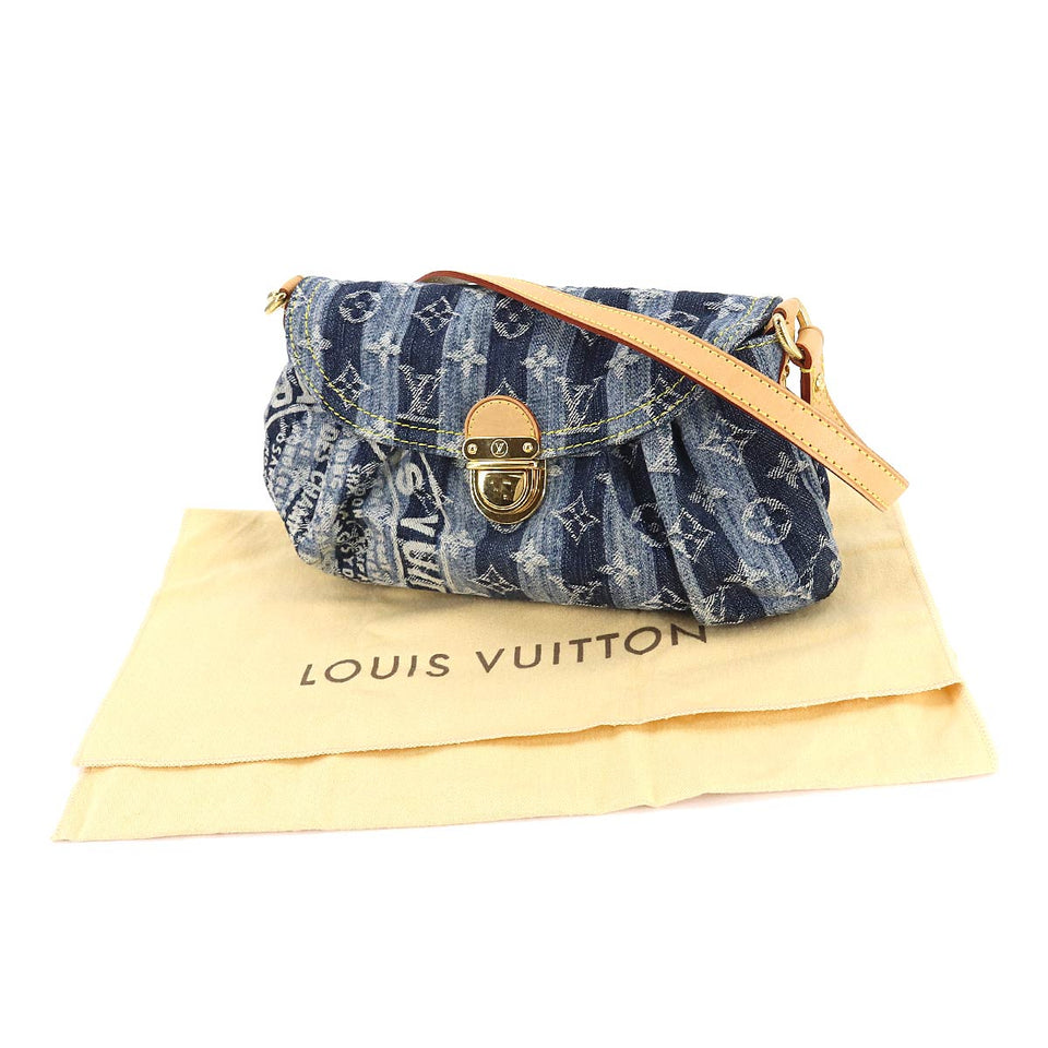 Louis Vuitton Monogram Denim Mini Pleaty Raye Shoulder Bag