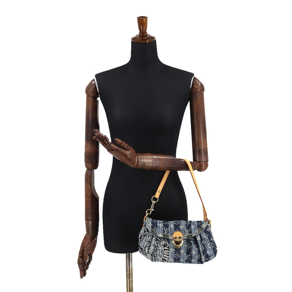 Louis Vuitton Monogram Denim Mini Pleaty Raye Shoulder Bag