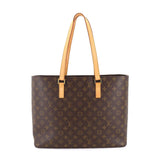 Louis Vuitton Monogram Luco Tote Bag Brown Gold Metal