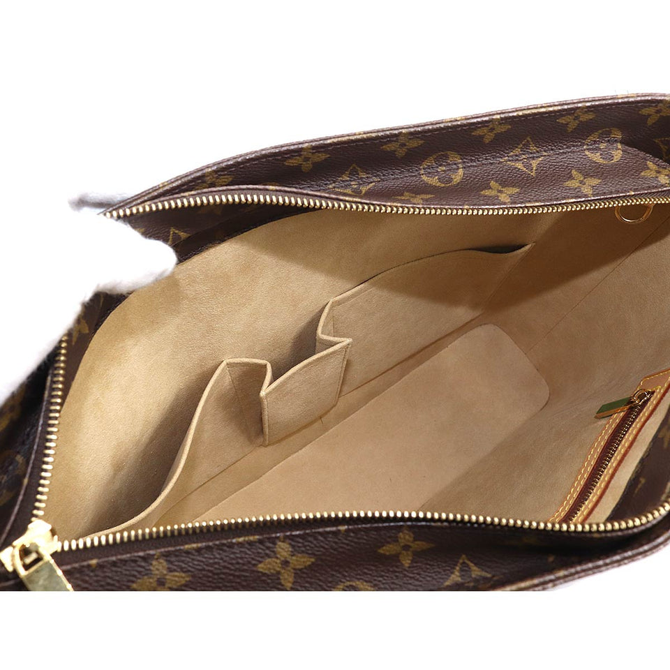 Louis Vuitton Monogram Luco Tote Bag Brown Gold Metal