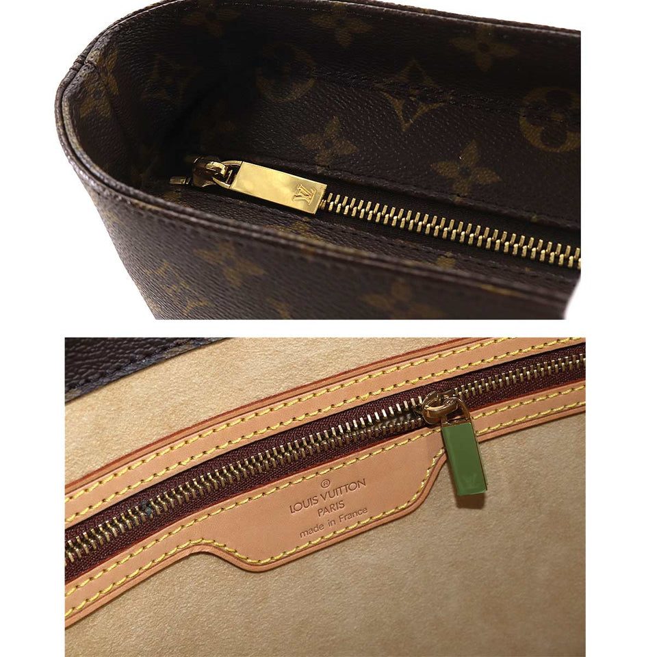 Louis Vuitton Monogram Luco Tote Bag Brown Gold Metal