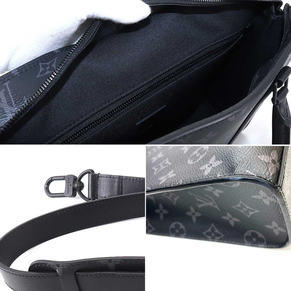 Louis Vuitton Monogram Eclipse Sac Plat Horizontal Zip Business Bag