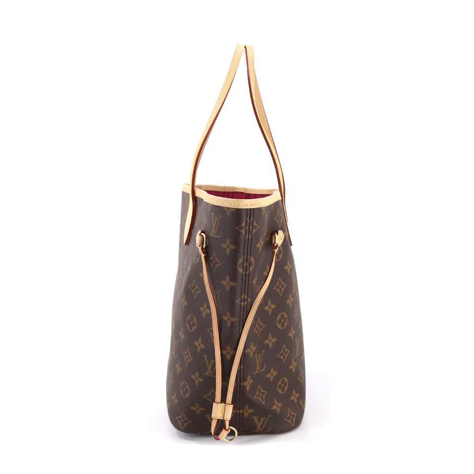 Louis Vuitton Monogram Neverfull MM Tote Bag Brown Pivoine
