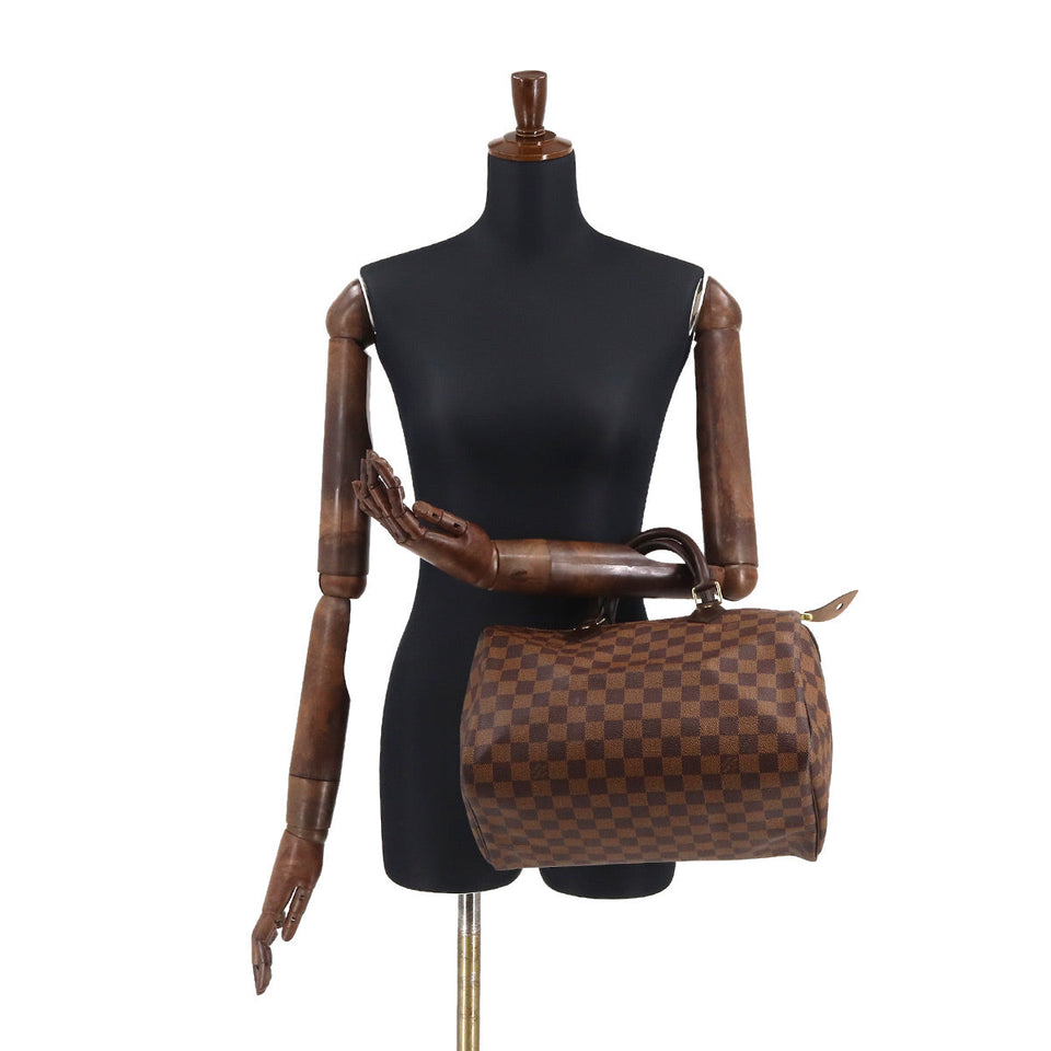 Louis Vuitton Damier Speedy 30 Hand Bag Ebene Brown