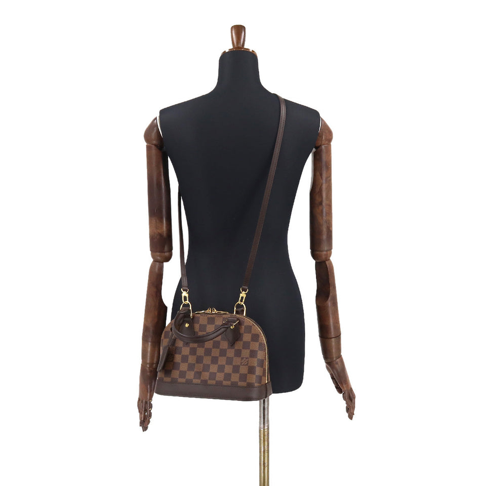 Louis Vuitton Damier Alma BB 2way Hand Shoulder Bag Ebene