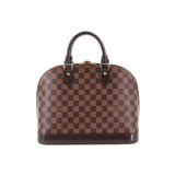 Louis Vuitton Damier Alma PM Handbag Ebene Brown Gold Metal