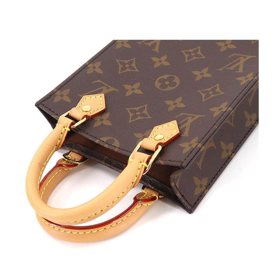 Louis Vuitton Monogram Petit Sac Plat 2Way Shoulder Bag Brown