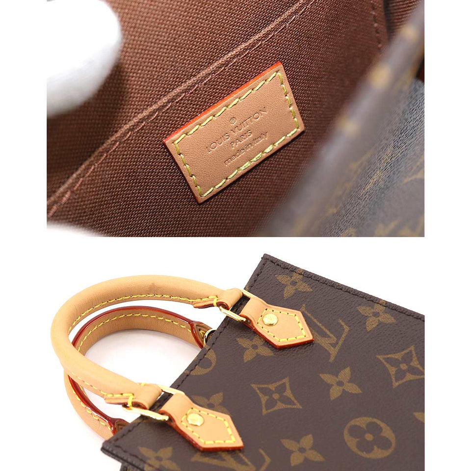 Louis Vuitton Monogram Petit Sac Plat 2Way Shoulder Bag Brown