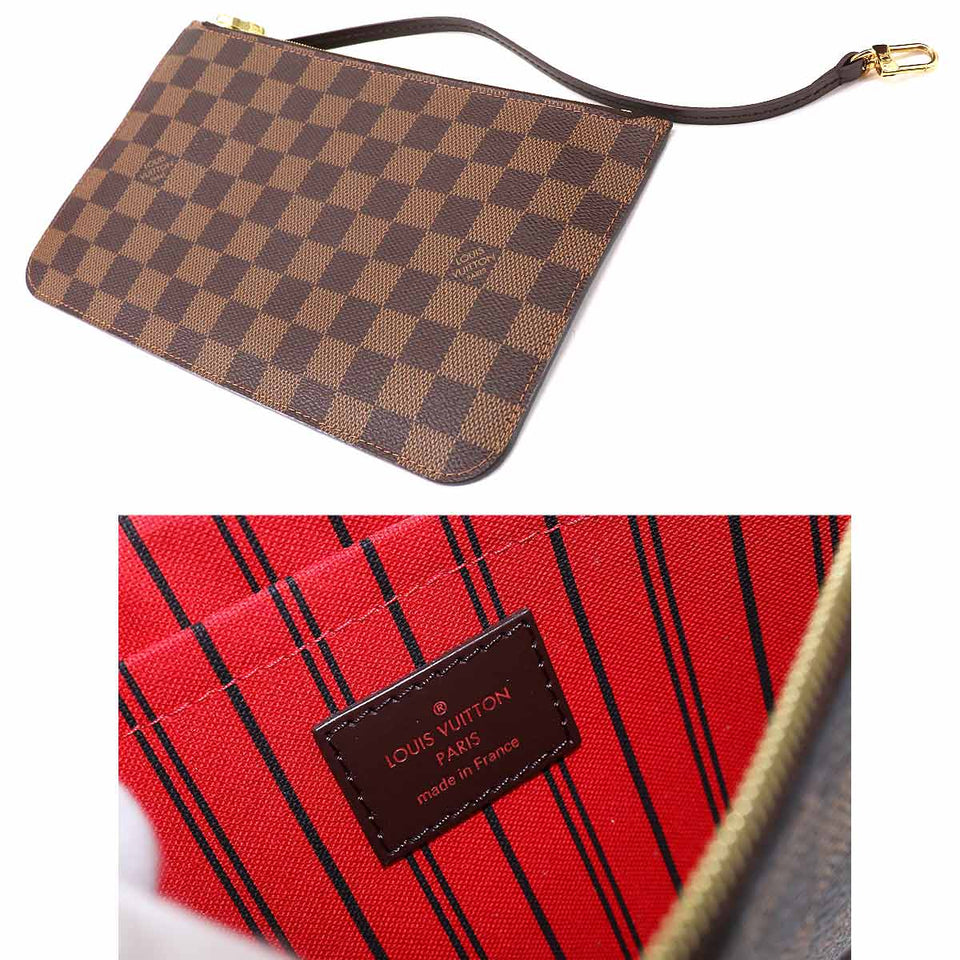 Louis Vuitton Damier Neverfull MM Tote Bag Ebene Brown