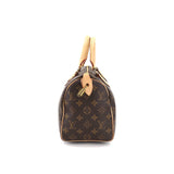 Louis Vuitton Monogram Speedy 25 Hand Bag Brown Gold Metal