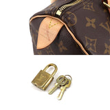 Louis Vuitton Monogram Speedy 25 Hand Bag Brown Gold Metal