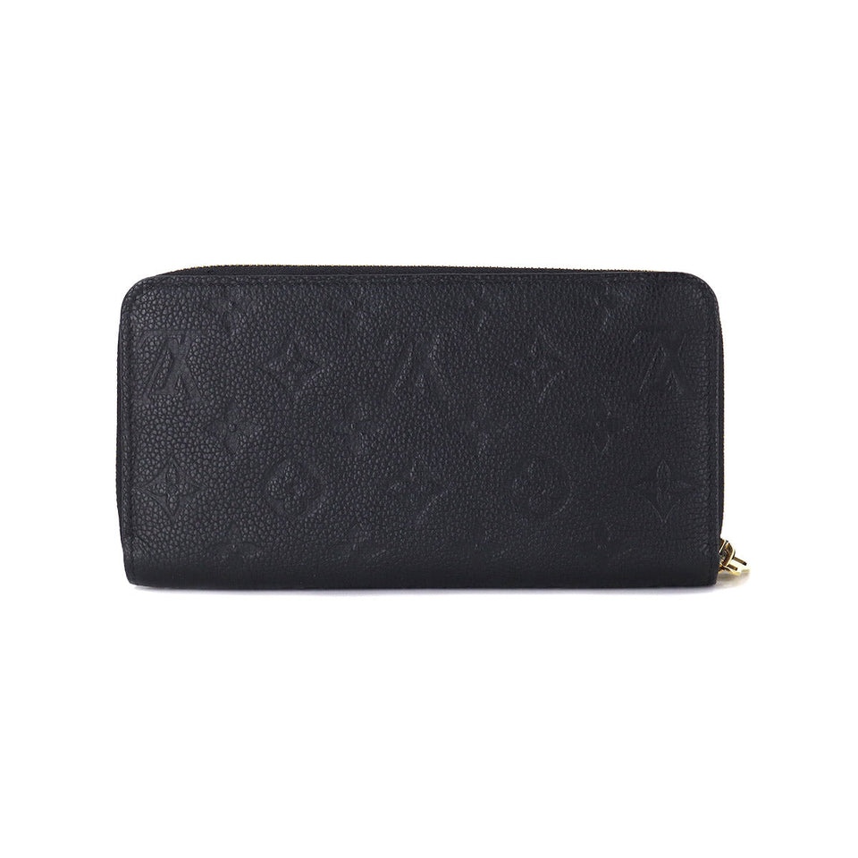 Louis Vuitton Monogram Implant Zippy Wallet Long Leather Noir