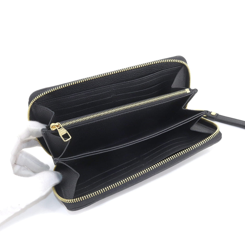 Louis Vuitton Monogram Implant Zippy Wallet Long Leather Noir