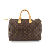 Louis Vuitton Monogram Speedy 35 Hand Bag Brown Gold Hardware
