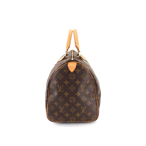 Louis Vuitton Monogram Speedy 35 Hand Bag Brown Gold Hardware