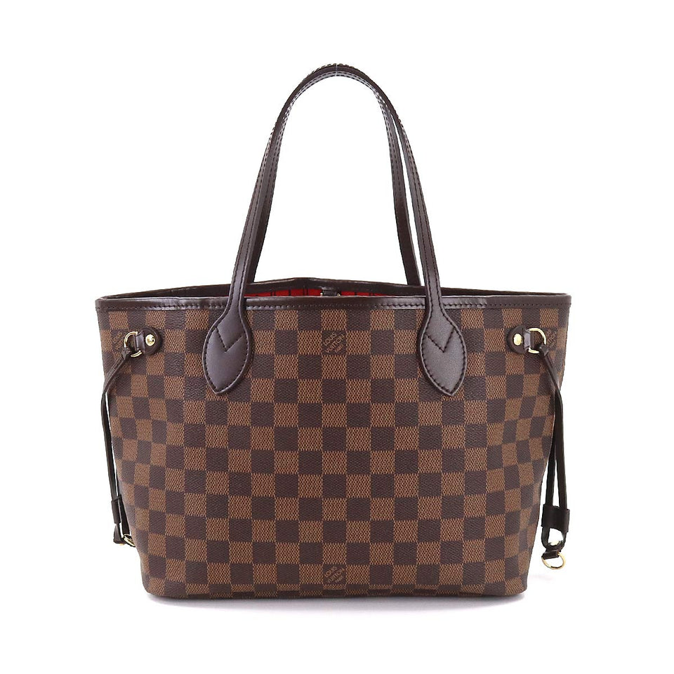 Louis Vuitton Damier Neverfull PM Tote Bag Ebene Brown