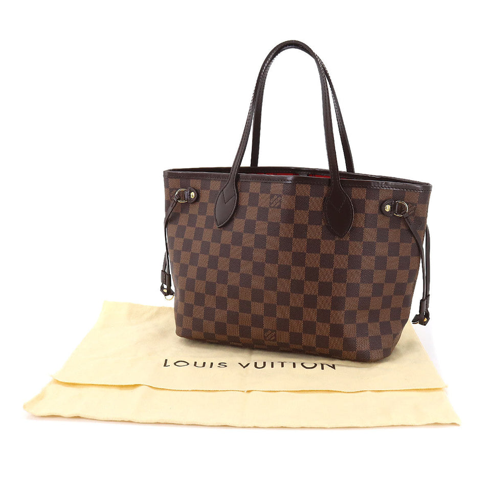 Louis Vuitton Damier Neverfull PM Tote Bag Ebene Brown