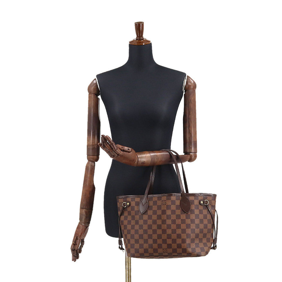 Louis Vuitton Damier Neverfull PM Tote Bag Ebene Brown