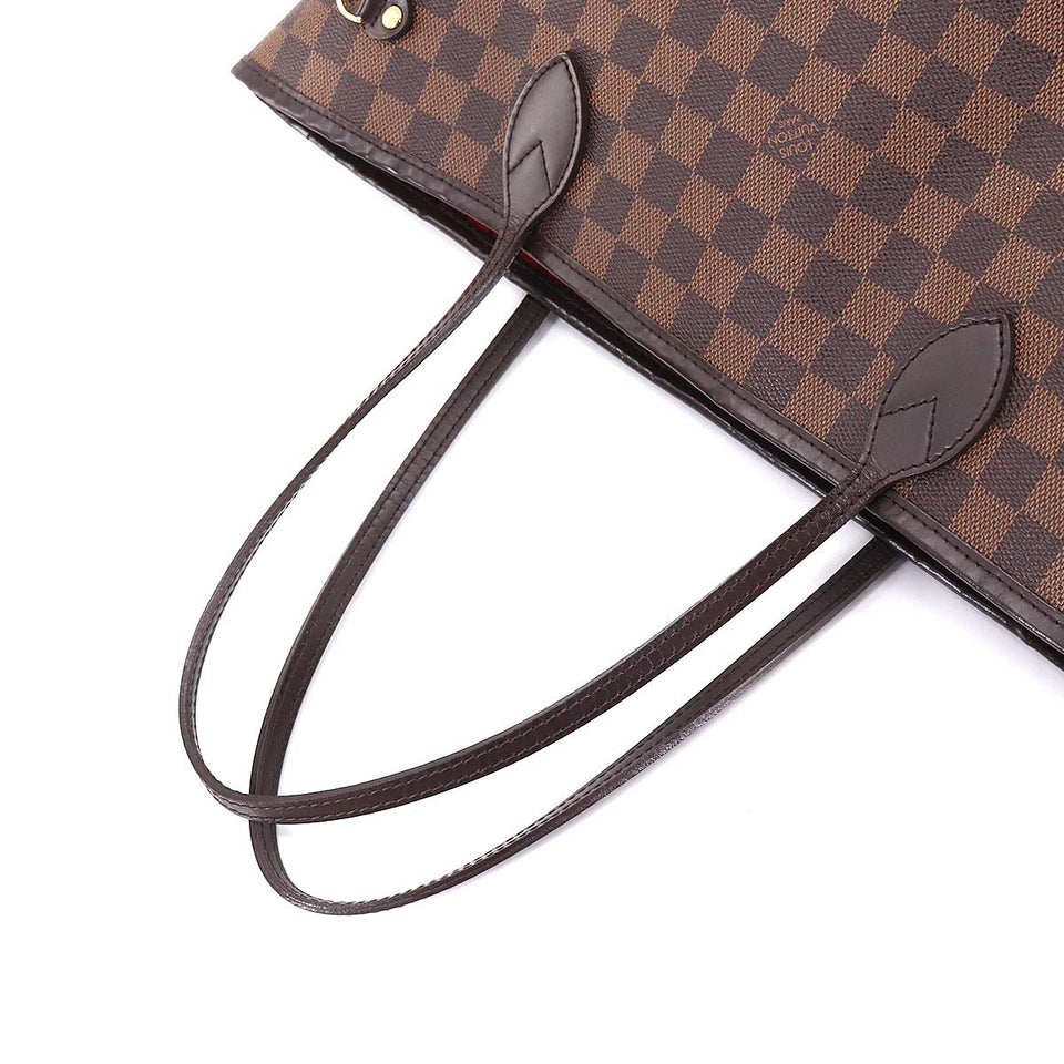 Louis Vuitton Damier Neverfull MM Tote Bag Ebene Cerise Brown