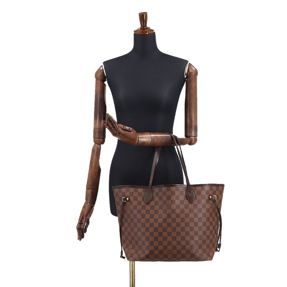 Louis Vuitton Damier Neverfull MM Tote Bag Ebene Cerise Brown