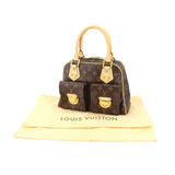 Louis Vuitton Monogram Manhattan PM Handbag Brown Gold Hardware