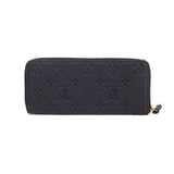 Louis Vuitton Monogram Implant Portefeuille Round Zipper Long Wallet Leather