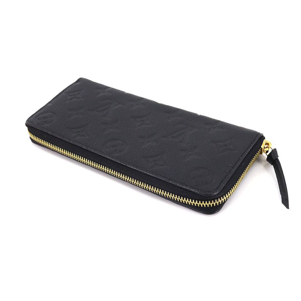 Louis Vuitton Monogram Implant Portefeuille Round Zipper Long Wallet Leather