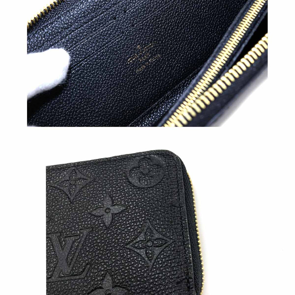 Louis Vuitton Monogram Implant Portefeuille Round Zipper Long Wallet Leather