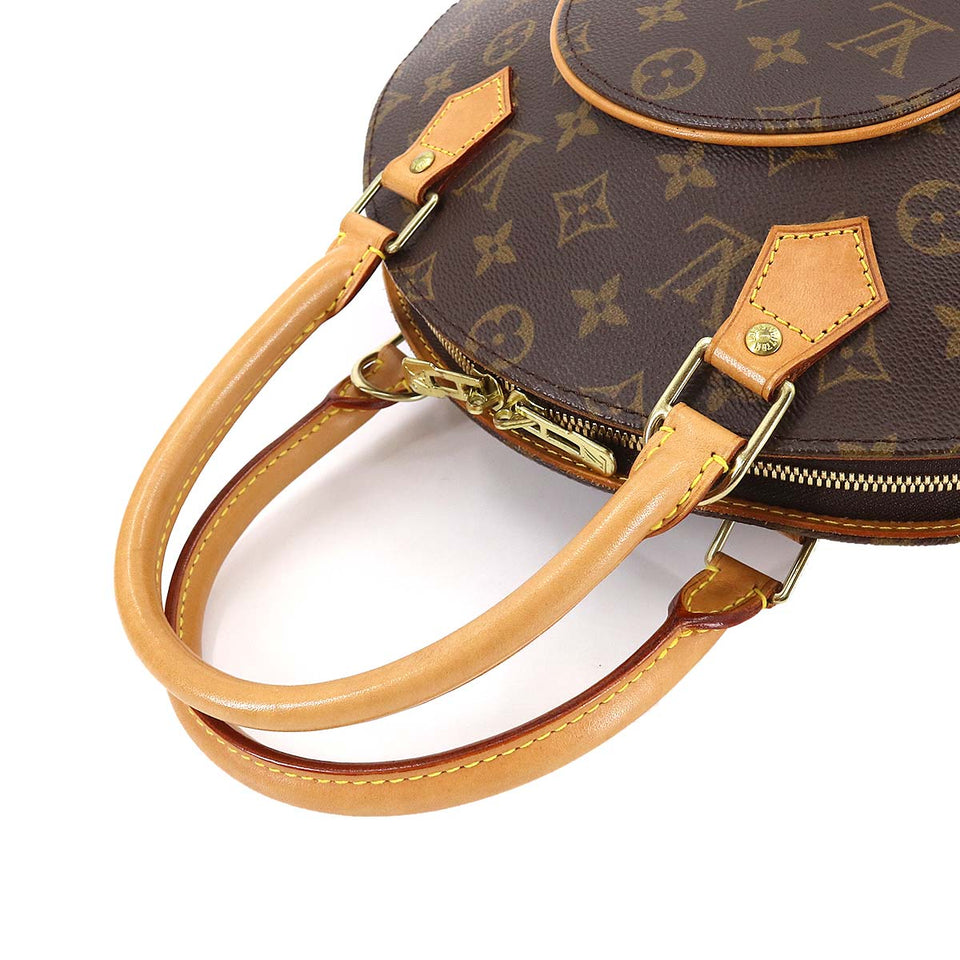 Louis Vuitton Monogram Ellipse PM Hand Bag Brown Gold Hardware