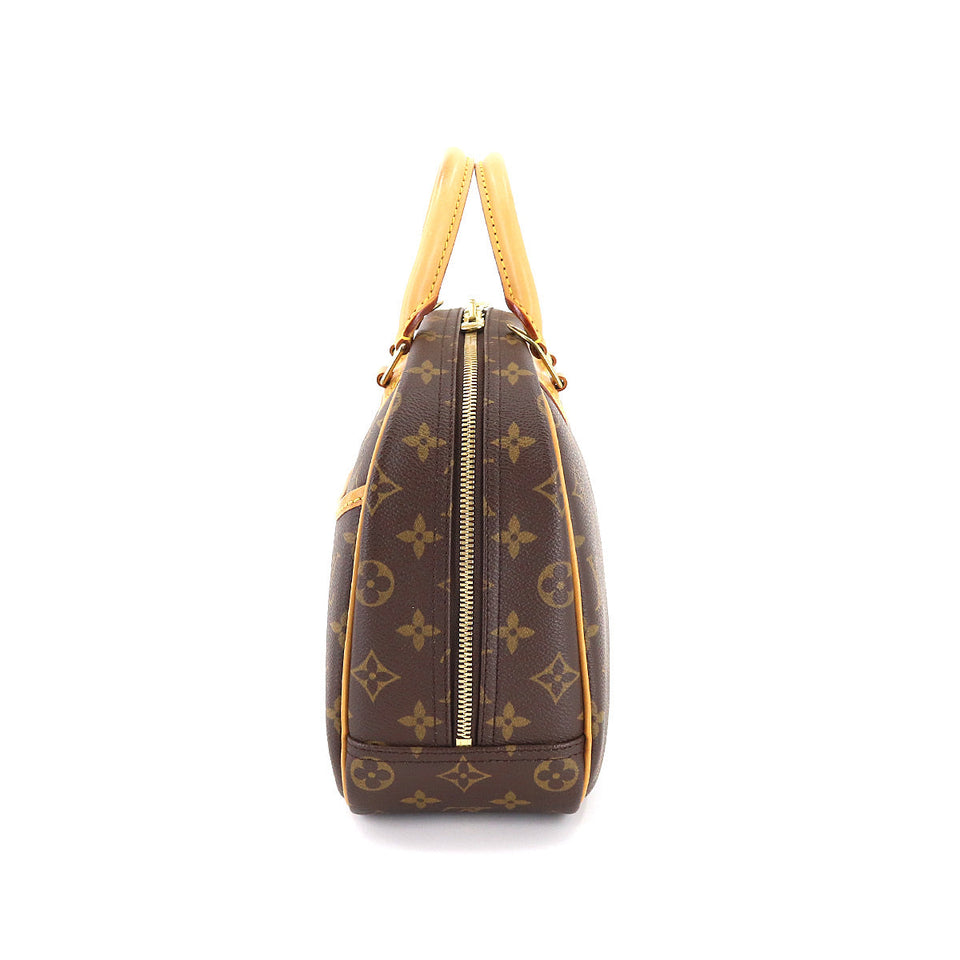 Louis Vuitton Monogram Trouville Hand Bag Brown Gold Hardware