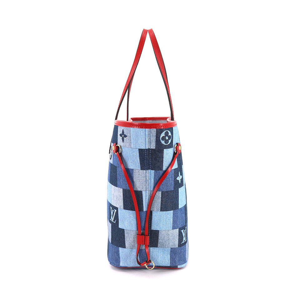 Louis Vuitton Patchwork Denim Monogram Neverfull MM Tote