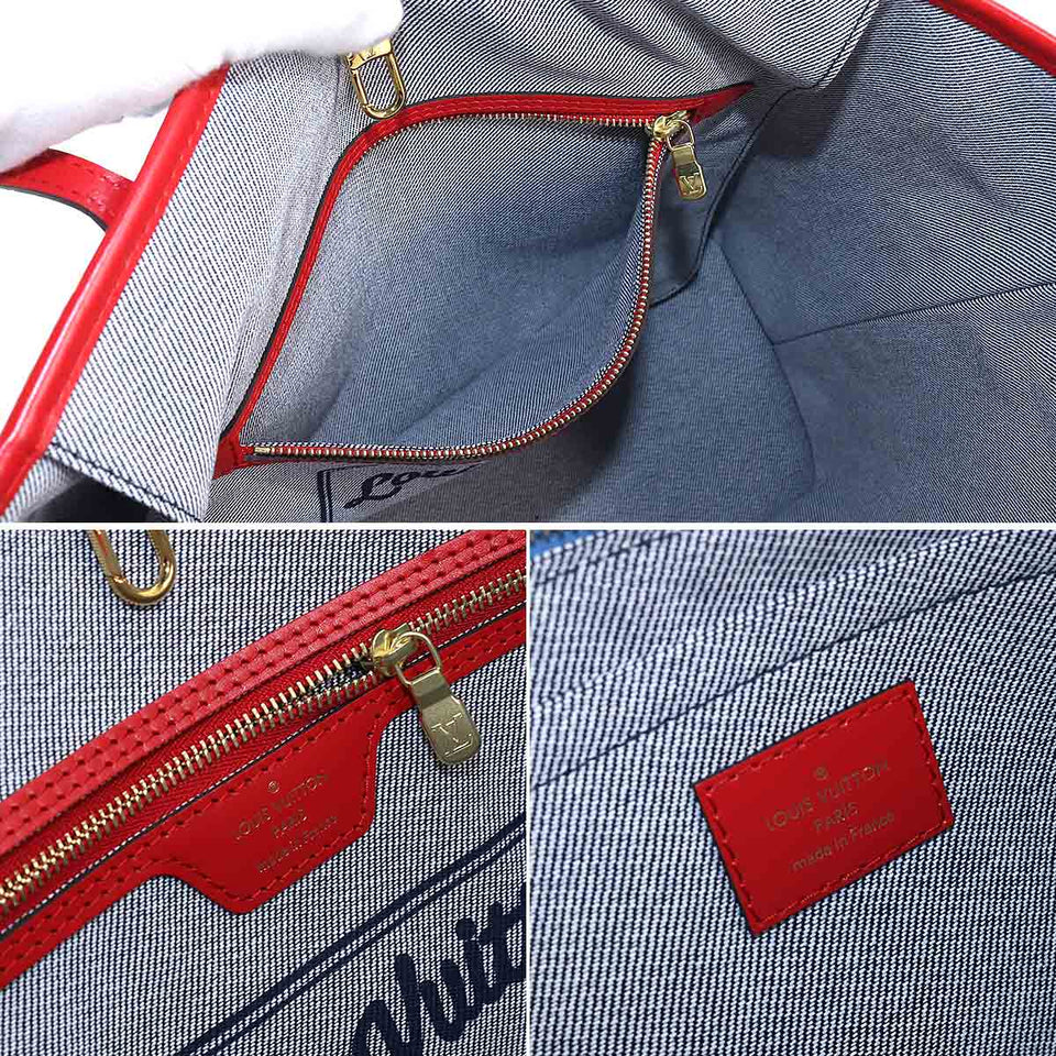 Louis Vuitton Patchwork Denim Monogram Neverfull MM Tote