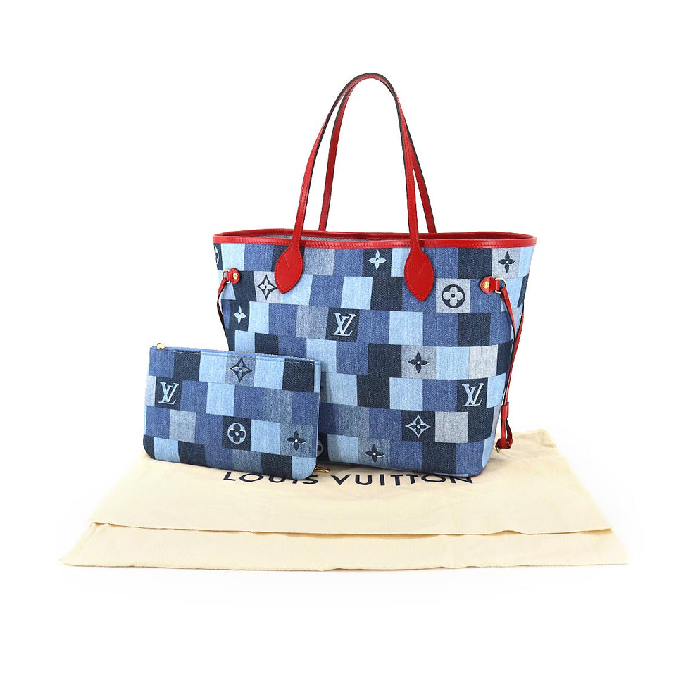 Louis Vuitton Patchwork Denim Monogram Neverfull MM Tote