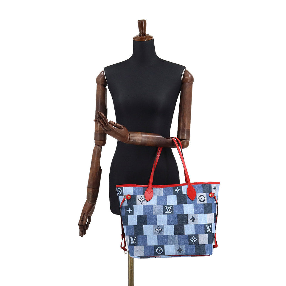 Louis Vuitton Patchwork Denim Monogram Neverfull MM Tote