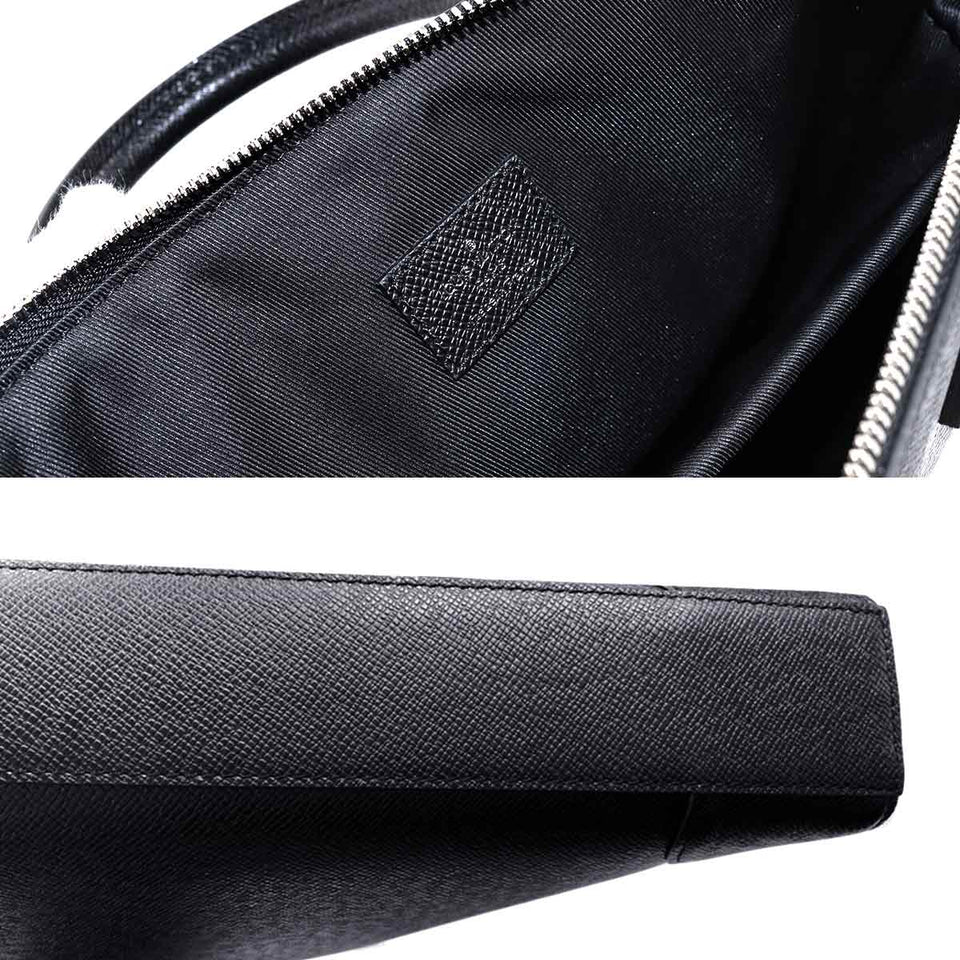Louis Vuitton Taiga Vertical Tote Shoulder Bag Leather Black