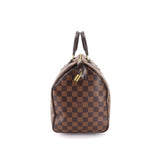 Louis Vuitton Damier Speedy 35 Hand Bag Ebene Brown Gold Metal