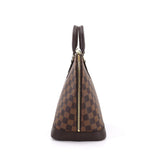 Louis Vuitton Damier Alma PM Hand Bag Ebene Brown Gold Metal