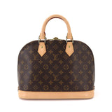 Louis Vuitton Monogram Alma PM Hand Bag Brown Gold Hardware
