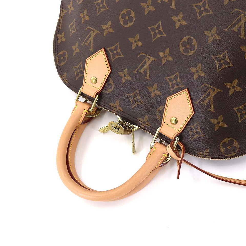 Louis Vuitton Monogram Alma PM Hand Bag Brown Gold Hardware