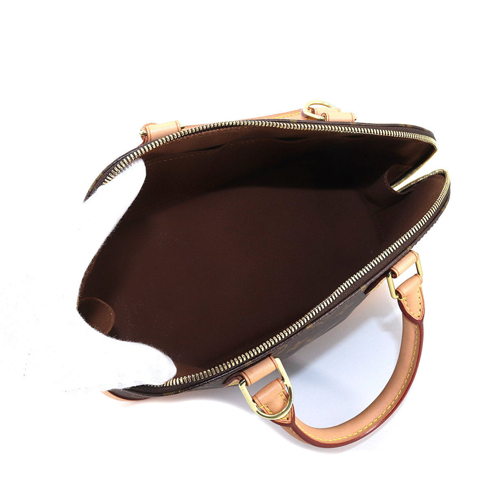 Louis Vuitton Monogram Alma PM Hand Bag Brown Gold Hardware