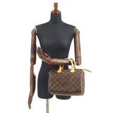 Louis Vuitton Monogram Speedy 25 Hand Bag Brown Gold Metal