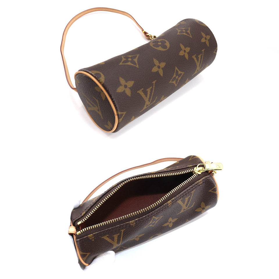 Louis Vuitton Monogram Papillon 30 Hand Bag Pouch Gold Metal
