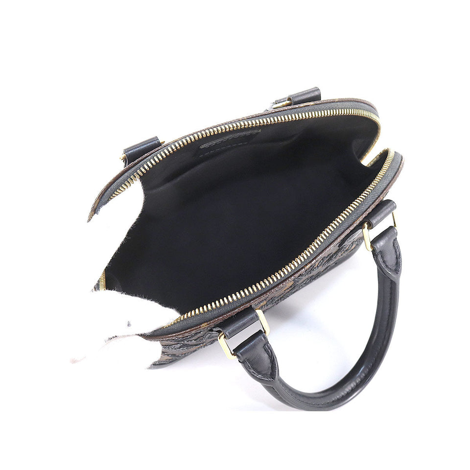 Louis Vuitton Monogram Eclipse Alma BB Hand Bag Brown Black Sequin